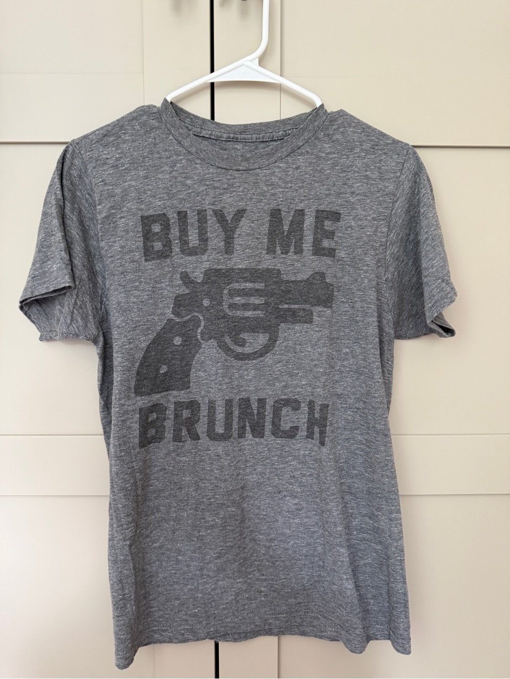 Gray 'Buy Me Brunch' Graphic Tee - Men's Casual Shirt